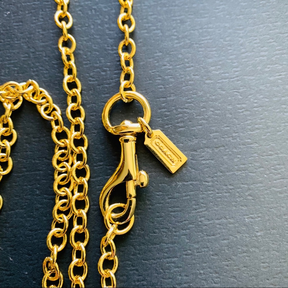 Coach Gold Chain Necklace With Round pendant - Picture 4 of 6